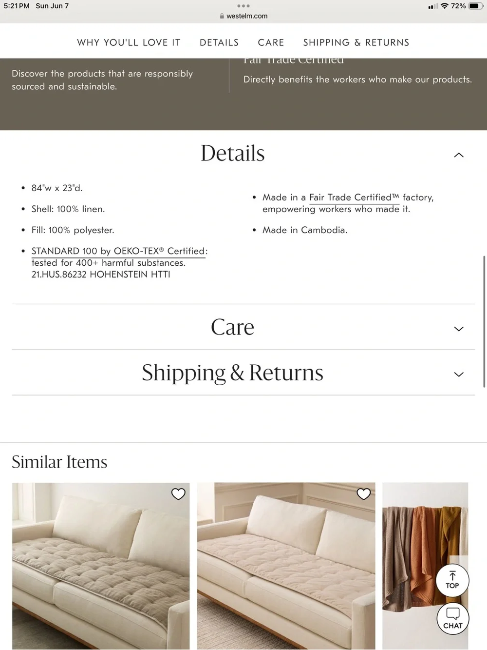 NWT West Elm quilted white sofa overlay ❤️❤️❤️❤️